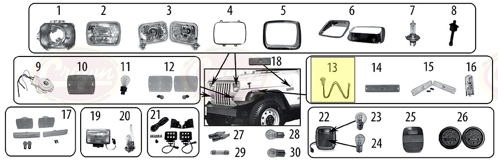 Fassung und Kabel Reparatur Kit Jeep Wrangler TJ 1997//2006 nicht EU